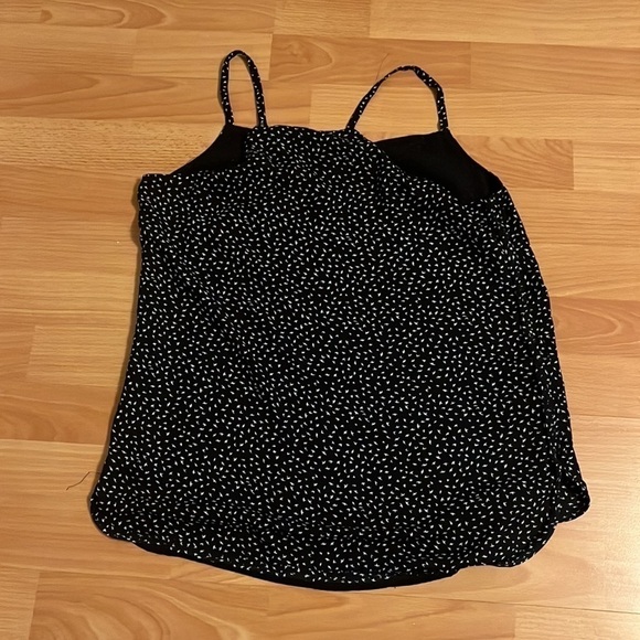 LOFT navy blue tank with white bird print. Unworn-Fully lined. Size small - Picture 4 of 5